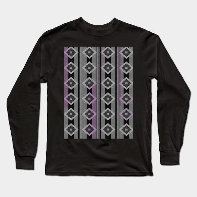 Geometrical Grays and Pink. Long Sleeve T-Shirt by FanitsaArt